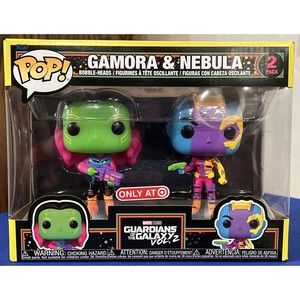 Funko Pop! Gamora and Nebula 2 Pack Marvel Blacklight Target Excl Bobble-Head